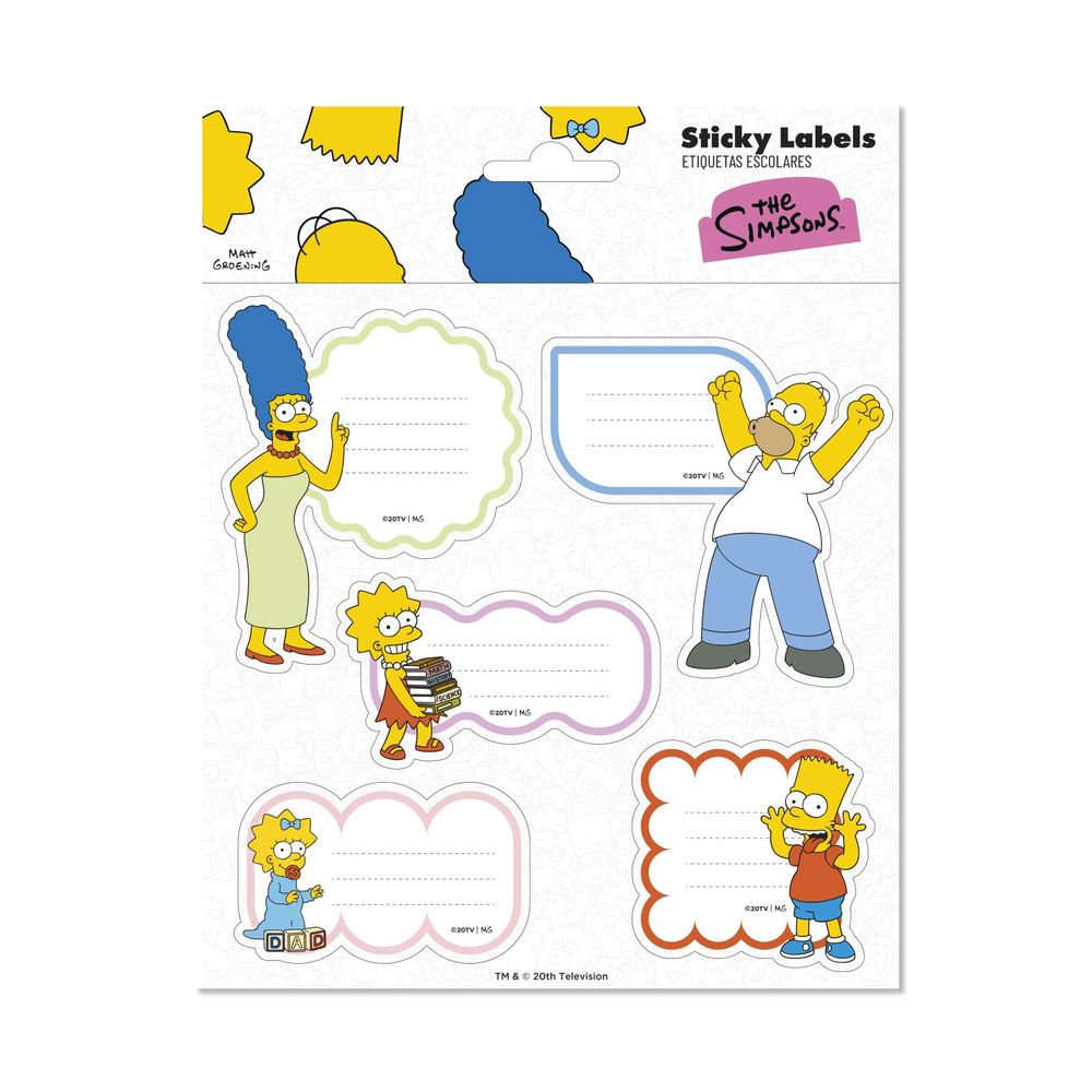 Grupo Erik The Simpsons - Premium SelfAdhesive Labels Selbstklebende Etiketten - Mehrfarben